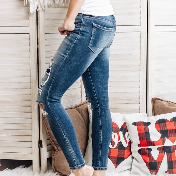 Felicia Distressed Dark Wash Jeans - Picture 7 of 8